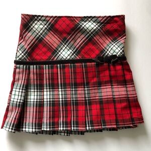 Little Girls OshKosh B'gosh Red and Black Plaid Pleated Skirt Trendy Holiday 2T